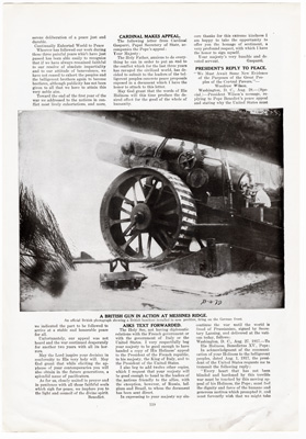 ARTICLE ABOUT WORLD WAR I, British gun in action Messines Ridge